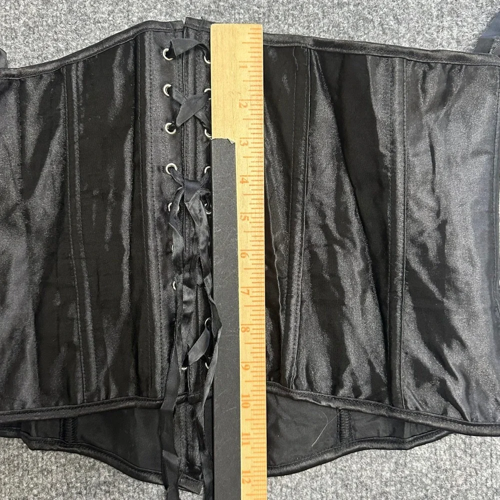 Unbranded Corset Belt Womens Size XXXL Black Satin Lace Up Goth Waist Cincher